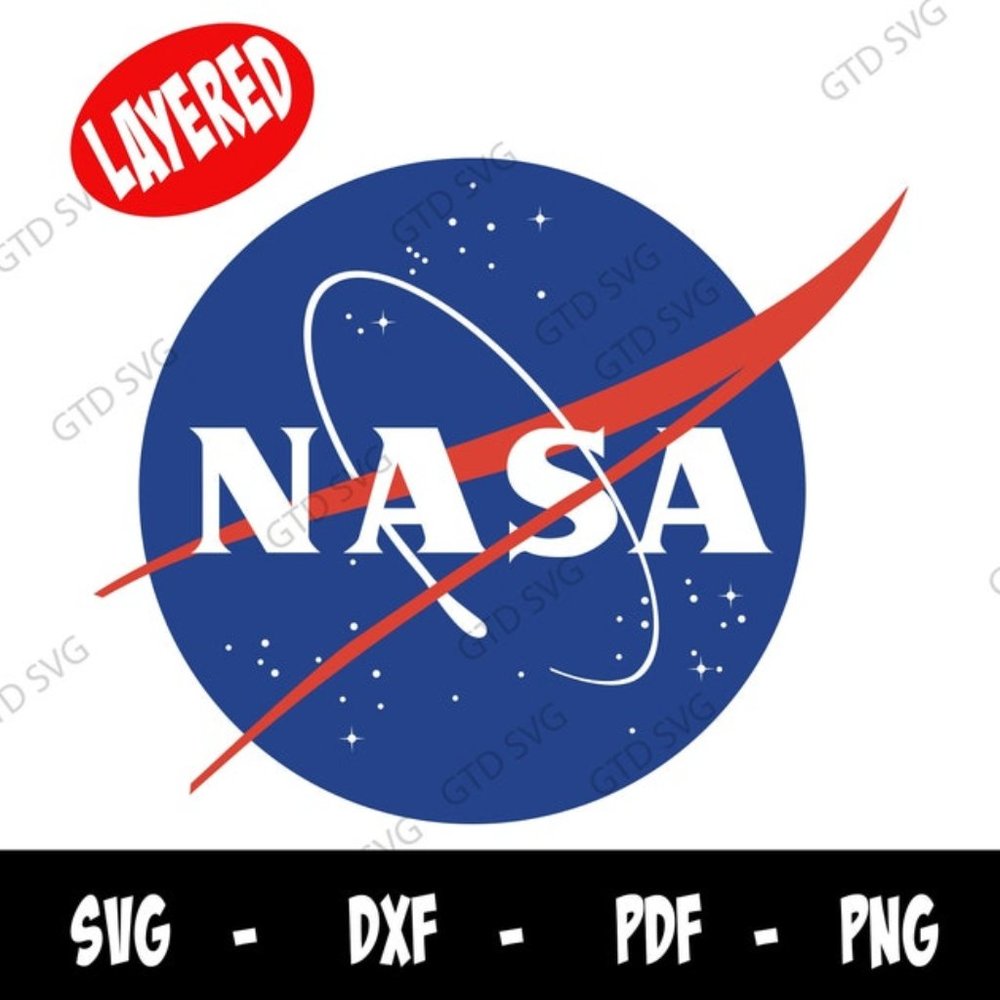 NASA Svg, Nasa Logo Svg, NASA Circle Logo, 3 Color Layered SVG, Cricut File Svg